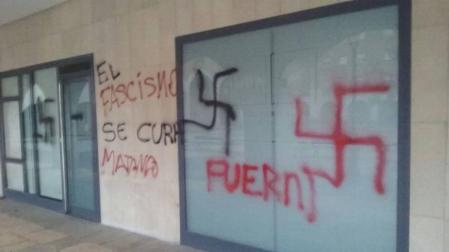Aparecen pintadas amenazantes en la sede de UPN en Orkoien