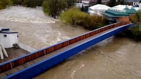 Primeros desbordamientos de ríos en Navarra