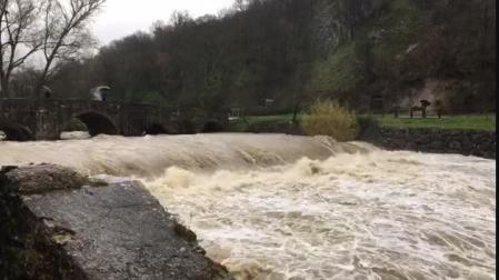 Así baja el Arga en Villava