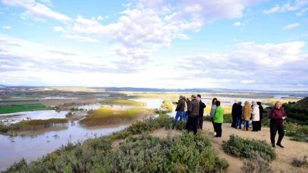 El retraso en la punta de la crecida del Arga dejó expectante a la Zona Media