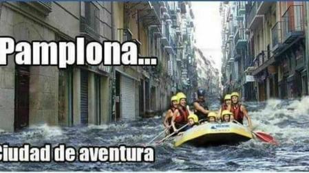 Estampas graciosas haciendo alusión al temporal de lluvia que afectó a la Comunidad foral del 10 al 14 de abril.