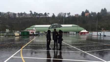 La crecida del Arga cierra la CD Amaya, donde mañana se celebra la Carpa