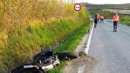 Un motorista, herido grave tras sufrir un accidente en Bargota