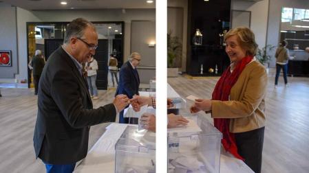 Maya y Kutz ya han votado en las primarias de UPN para la alcaldía de Pamplona