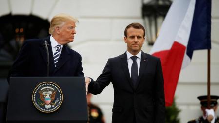 Trump dice a Macron que es el momento de "ser fuertes" y "estar unidos"