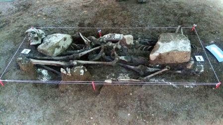 Exhumados los restos de dos víctimas del golpe militar de 1936 en la localidad de Ibero