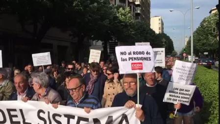 Protestas en Pamplona por unas pensiones dignas