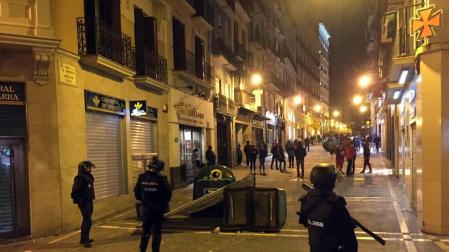 Incidentes en el Casco Antiguo de Pamplona este sábado tras una concentración contra la represión