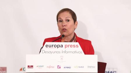 Uxue Barkos en los Desayunos de Europa Press