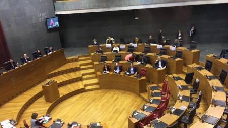 El pleno del Parlamento comienza con la ausencia de las mujeres de Podemos y de I-E