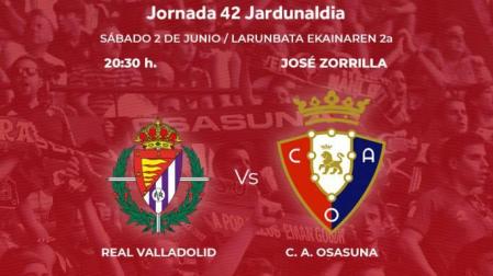 Abierta la inscripción al sorteo de entradas para el Valladolid-Osasuna