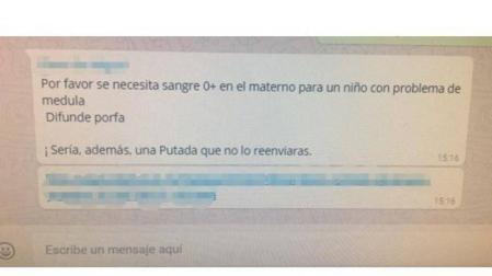 El nuevo bulo que circula por Whatsapp pide sangre para un niño