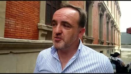 Javier Esparza, en la manifestación contra la política lingüística del Gobierno de Barkos