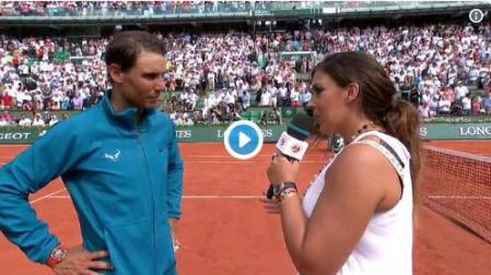 Nadal hace realidad el sueño de un recogepelotas