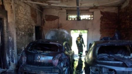 Incendio en una vivienda unifamiliar adosada en Caparroso