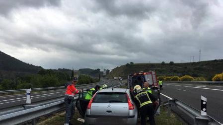Una persona herida en un accidente de tráfico en la A-12, en Cirauqui