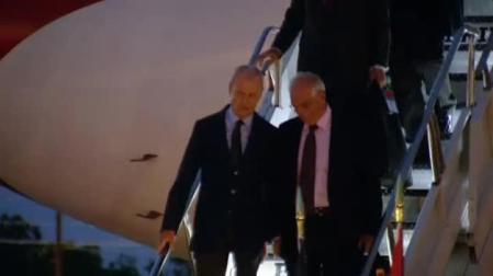 Aterrizaje de los Reyes de España en Nueva Orleans