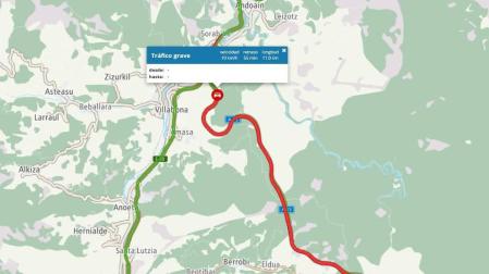 Un accidente obliga a cortar la A-15 en sentido Pamplona y provoca retenciones