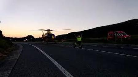 Rescate de un motorista herido en Acedo