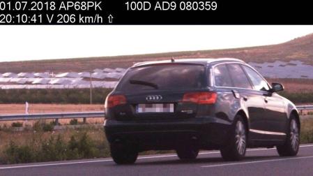 Denunciado un coche a más de 200 km/h en la AP 68
