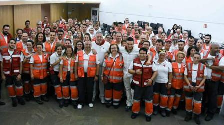Asiron visita el dispositivo de Cruz Roja en Sanfermines