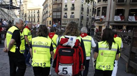 El equipo médico de urgencias de Atención Primaria del Servicio Navarro de Salud lleva 15 años cubriendo el encierro