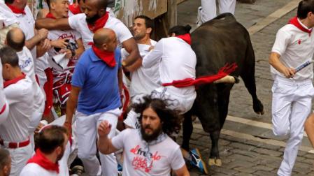 Solo un herido por asta en siete encierros