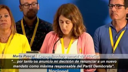 Marta Pascal abandona la dirección del PDeCat al asegurar que no cuenta con la confianza de Puigdemont