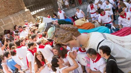 Fotos del encierro, despedida de gigantes, paellada popular y encierro infantil del último día de las fiestas de Tudela 2018, 29 de julio.