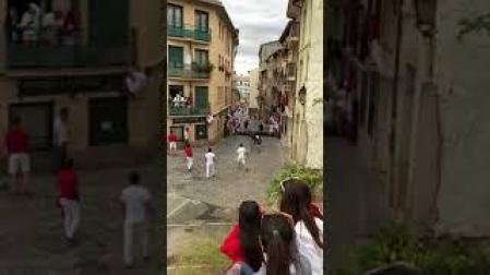 Contusión en la cabeza de un joven en el encierro de Estella