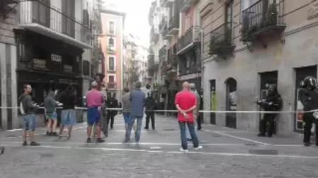 Cacerolada durante el desalojo del gaztetxe Maravillas en Pamplona