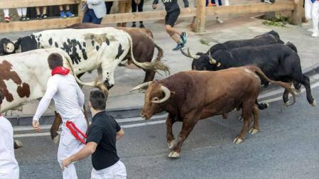 Los toros de Ángel Macua se estrenan en el tercer encierro de fiestas de Tafalla 2018, 17 de agosto