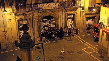 Desalojo del gaztetxe Maravillas, en el Palacio Marqués de Rozalejo, en Pamplona.