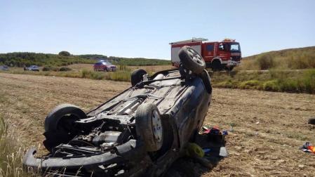 Una persona trasladada tras sufrir un accidente de coche en Allo