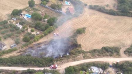 Imagen del incendio de Ayegui tomada desde el helicóptero.