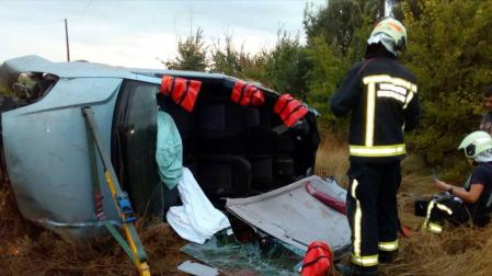 Dos mujeres heridas en sendas salidas de vía en Cascante y Yabar