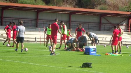 Imanol García pierde el conocimiento en el entrenamiento