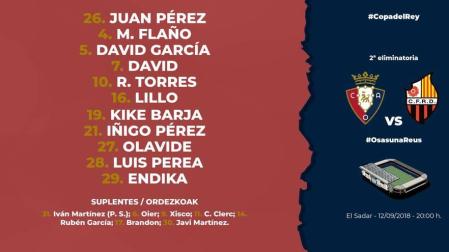 Íñigo Pérez, único que repite en el once titular para la Copa