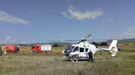 Un herido en un accidente laboral en Arboniés