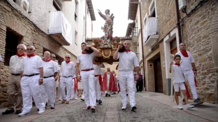 Fotos del encierro y la procesión de las fiestas de Sangüesa, 12 de septiembre de 2018