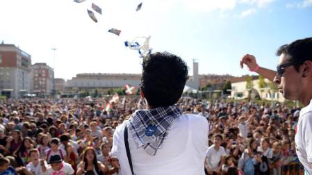 Fotos del cohete de las fiestas de Ansoáin, 13 de septiembre de 2018