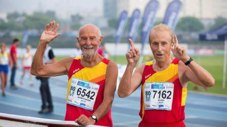 A la vejez, atletismo