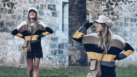 Look con falda negra para entretiempo