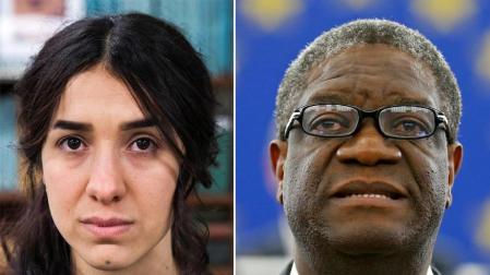 El cirujano congoleño Denis Mukwege y la yazidí Nadia Murad, premio Nobel de la Paz