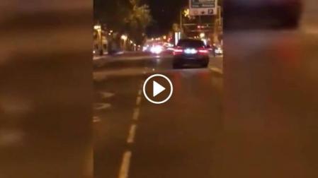 Buscan a un conductor grabado intentando atropellar a un hombre en Madrid