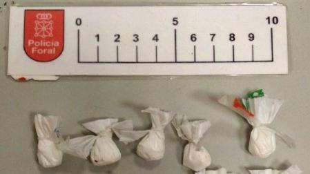 Tres jóvenes, detenidos en Tafalla en un control por tráfico de drogas