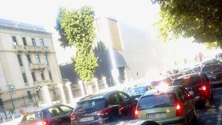 Atasco en Pamplona
