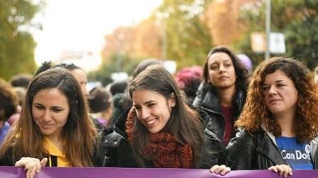 Irene Montero, en la manifestación contra la Violencia de Género.