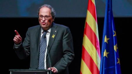 Quim Torrá, durante el evento de presentación en Bruselas del Consejo Catalán para la República.