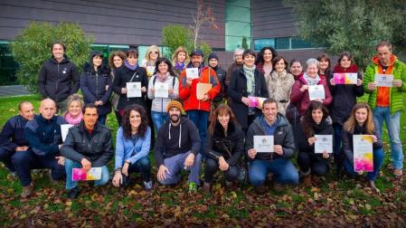 Representantes de algunas de las entidades y asociaciones implicadas en el proyecto “Berriozar, pueblo que cuida-Berriozar, zaintza ardatz”.